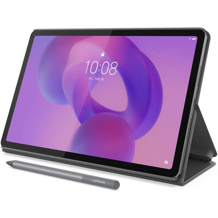 Tableta Lenovo Idea Tab, Octa-Core, 11" 2.5K (2560x1600) IPS 500nits Anti-fingerprint, 72% NTSC, 90Hz, Touch, 8GB RAM, 256GB, Wifi, Luna Grey + LenovoTab Pen + Folio Case