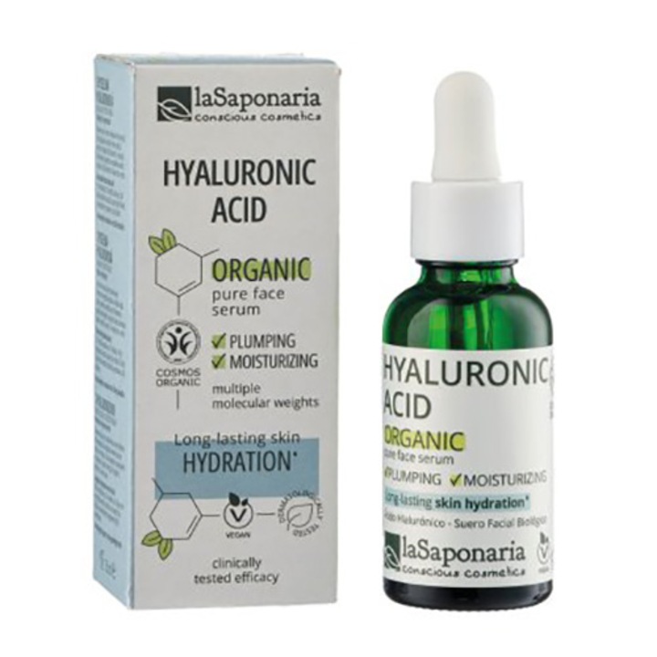 Ser activ pur cu acid hialuronic La Saponaria, 30 ml