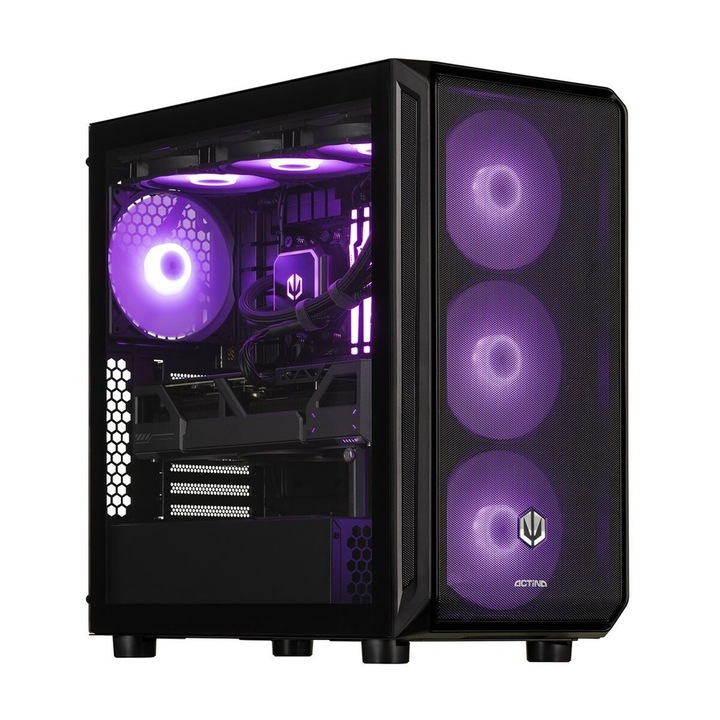 Desktop PC Actina Midi Tower, AMD 9900X 12 C / 24 T, 4.4 GHz - 5.6 GHz, 32 GB RAM, 2 TB SSD, AMD RX 7900 GRE 16 GB, Fara sistem de operare