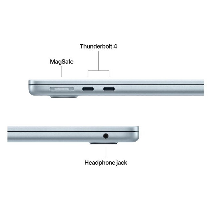 Laptop Apple MacBook Air MC6V4RO/A, 13.6 inch 2560 x 1664, Apple M4 10-Core 10 C / 10 T, 24 GB RAM, 512 GB SSD, Apple 10-Core GPU, Mac OS, Sky Blue
