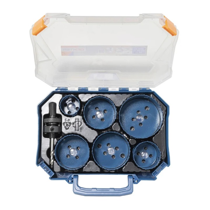 Set 6 carote pentru electricitate si iluminat 40-68 mm cu burghiu centrare, Dexter