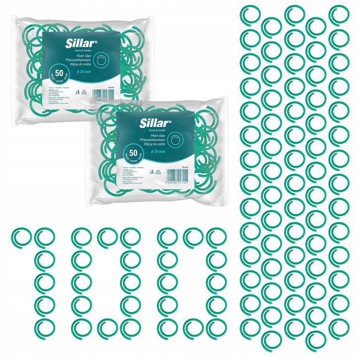 Clips pentru plante, cleme pentru plante, tulpini, legume, suporturi, flexibile, 3cm, 100 bucati, Sillar
