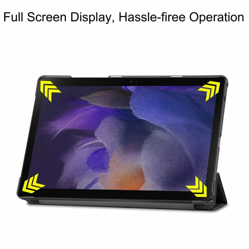 Husa Samsung Galaxy Tab A8 10.5 inch 2021 (SM-X200/X205/X207), subtire, cu suport pliabil, pentru trezire/somn automat (Rosu)