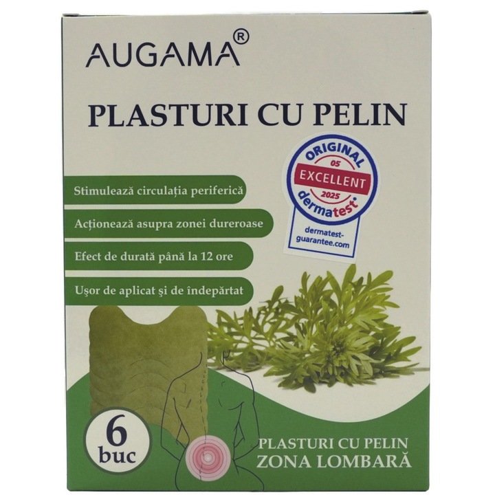 Plasturi cu pelin pentru zona lombara 6 buc/cutie Augama