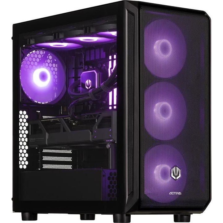 Desktop PC Actina Midi Tower, AMD Ryzen 7 7800X3D 8 C / 16 T, 5.0 GHz, 32 GB RAM, 2 TB SSD, NVIDIA GeForce RTX 5070 12 GB, Fara sistem de operare