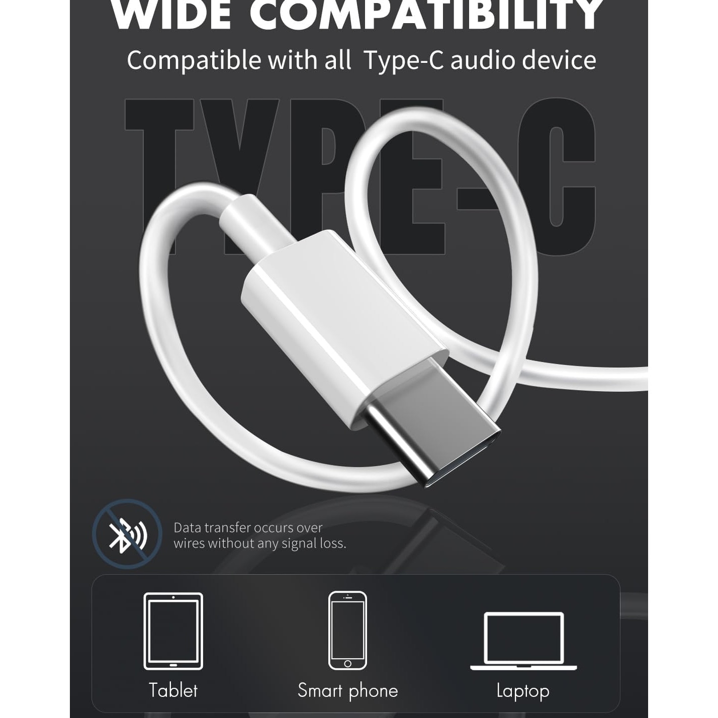 Casti cu fir, tip USB-C, sunet stereo, control prin telecomanda, compatibile cu iPhone15/16/iPad/Android