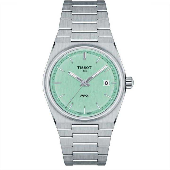Ceas Tissot PRX T137.210.11.091.00, cadran verde deschis, carcasa 35mm