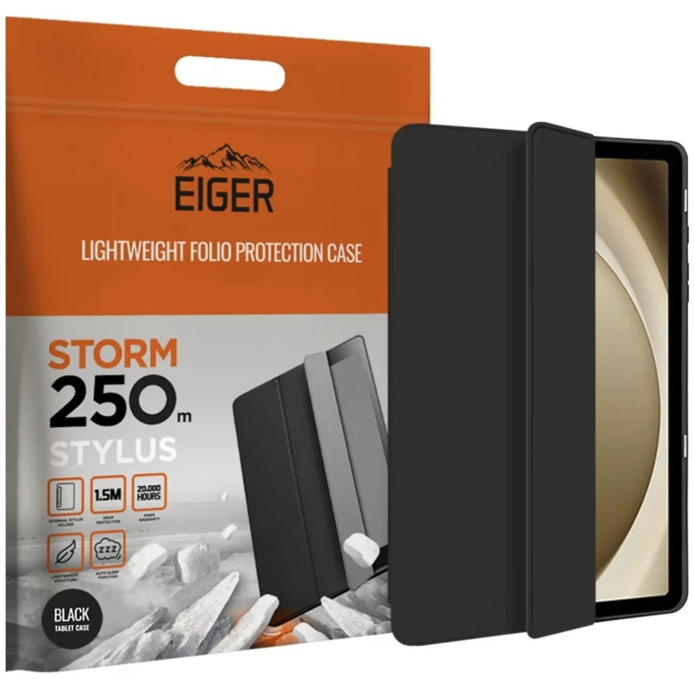 Husă Eiger pentru Samsung Galaxy Tab A9 Plus, neagră