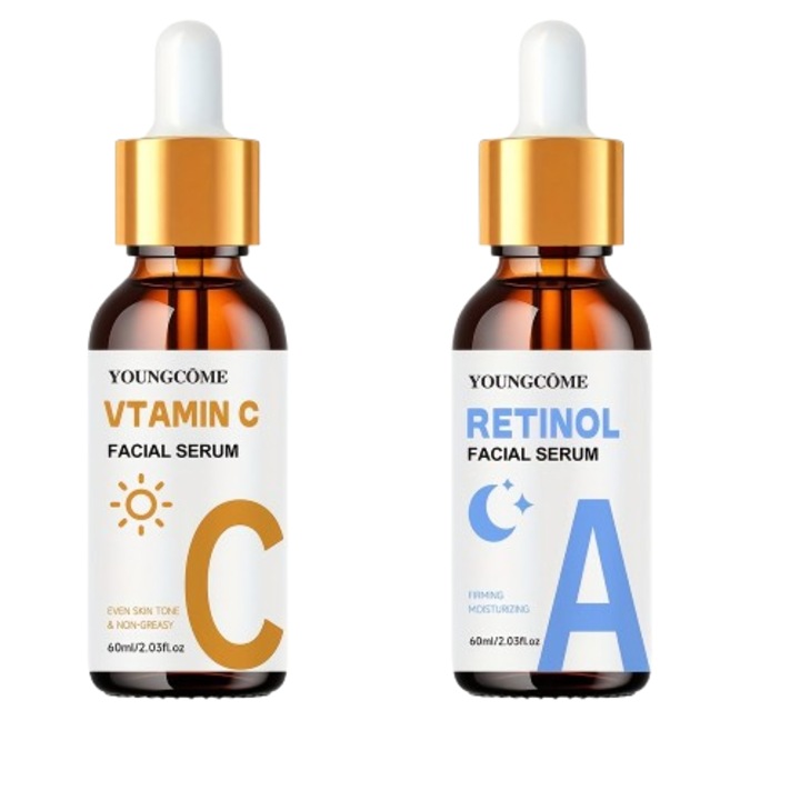 Set 2 serumuri Vitamina C + Retinol, pentru zi si noapte 40ML + 40ML