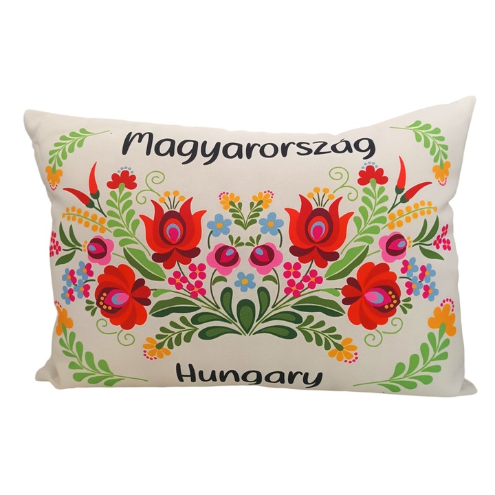 Унгарска декоративна възглавница с десен Kalocsai