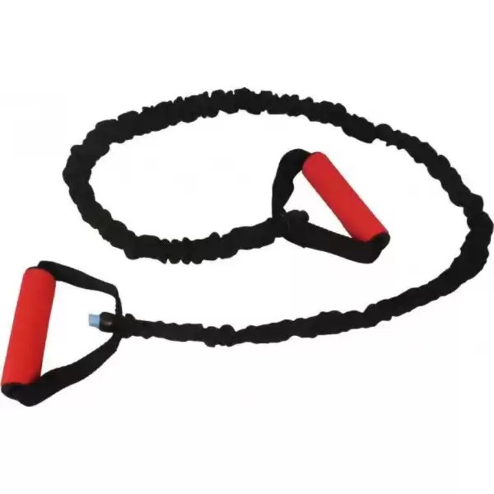 Banda elastica cu manere pentru antrenament, Pro's Pro, textil, negru/rosu