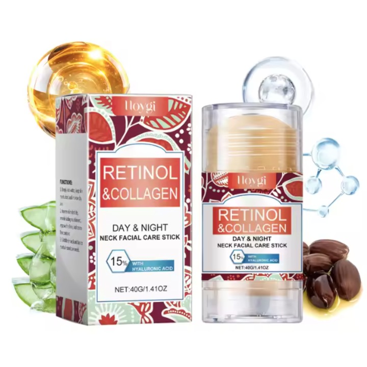 Stick cu Acid Hialuronic pentru Ten – Retinol si Colagen, Hidratare Profunda, Ingrijire Faciala si Aspect Ferm