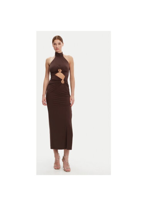 Дамска рокля Bardot, 59824DB, Найлон/Еластан, Кафява, Кафяв