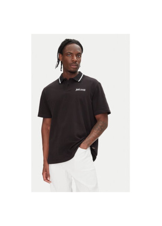 Just Cavalli ferfi poloing, 78OAGT15 CJ506, Pamut, Fekete, Fekete