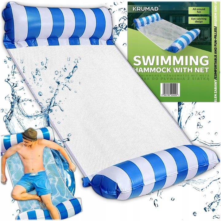 Vízi függőágy felfújható úszómatrac, medence nyugágy