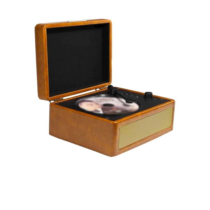 CD-lejátszó, tálcás, HiFi hangzás, USB lejátszás, Bluetooth, barna