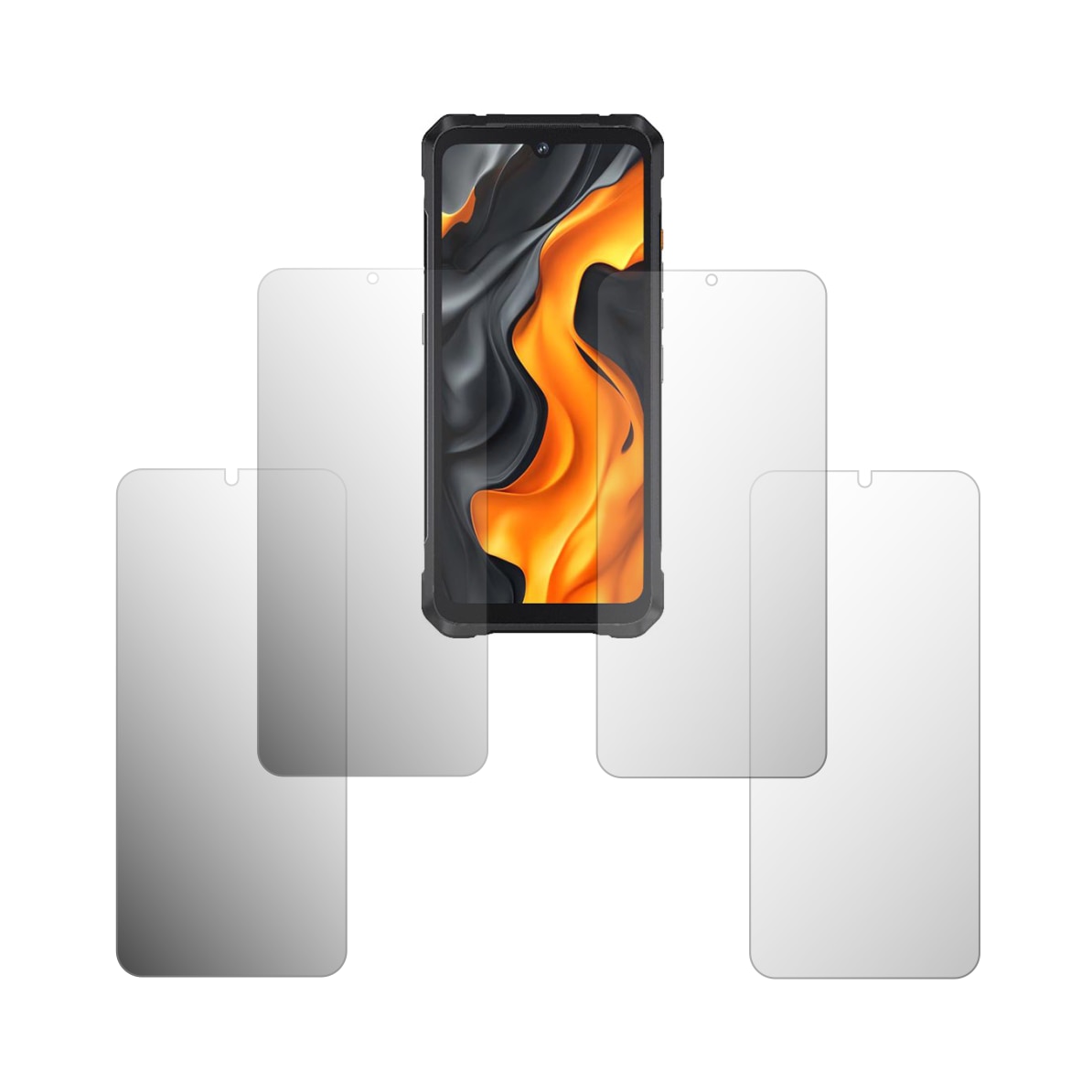 Set 4X Folie Protectie Ecran Folie24, pentru Cubot KingKong Power 5, 2X Ultra-Clear + 2X Mate, Acoperire Full-Display si Case-Friendly, Adezive, Flexibile cu Auto Regenerare