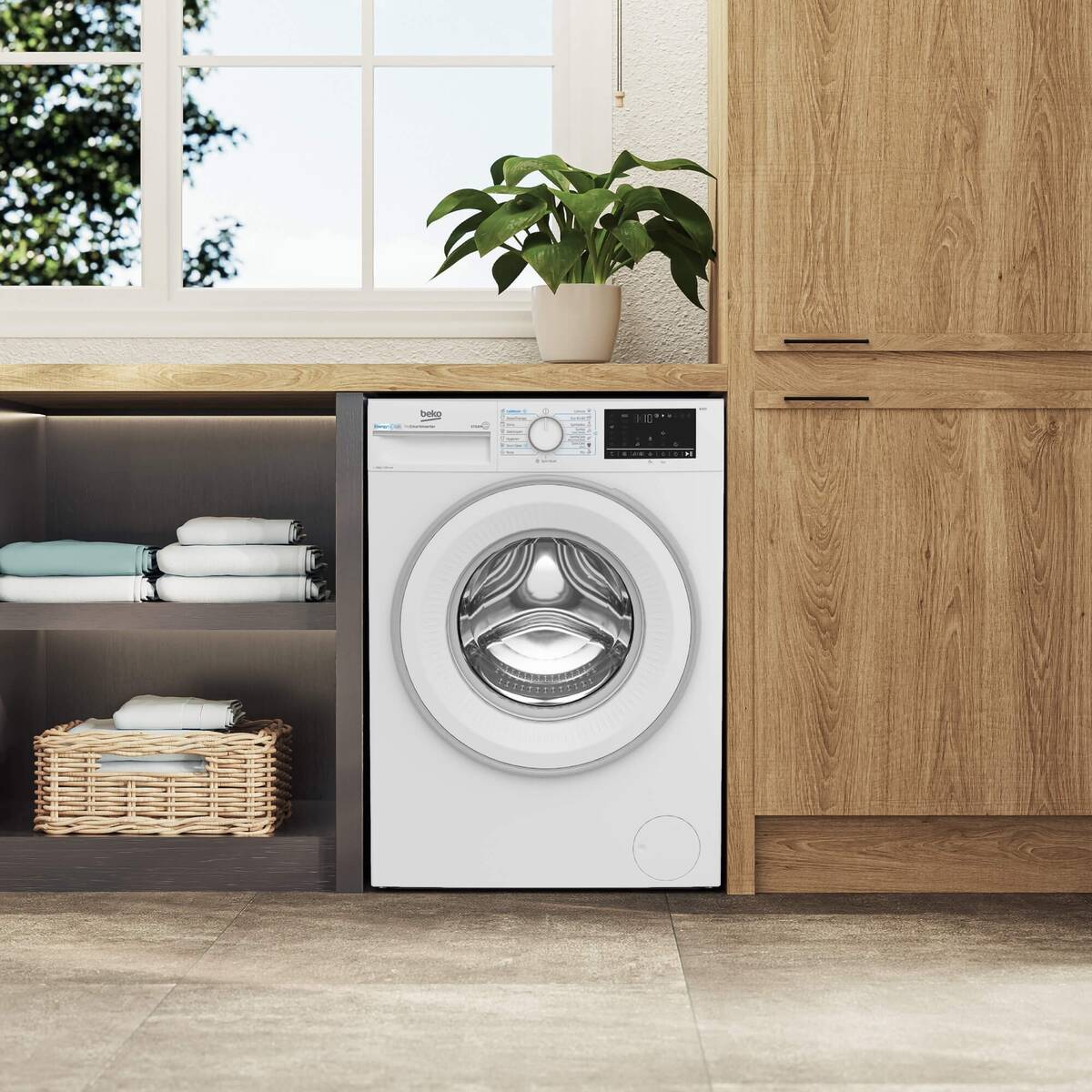 Masina de Spalat Rufe Beko 8kg 1200rpm Clasa A Motor ProSmartInverter EnergySpin SteamCure ColdWash Display Alb
