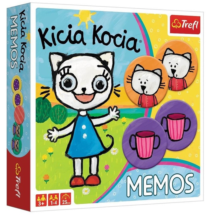 Joc de memorie Kicia Kocia, Trefl, 36 cartonase, 1-4 jucatori, 3+ ani