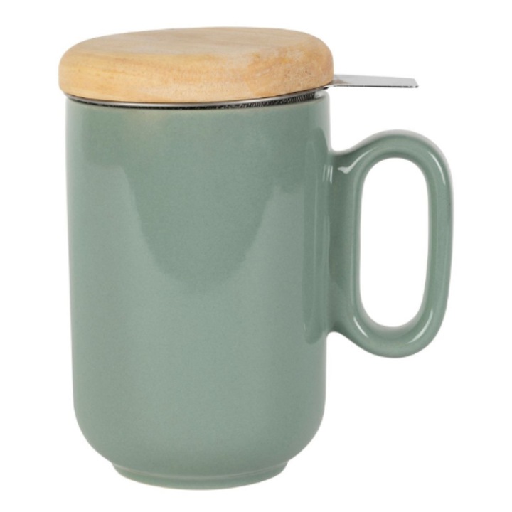 Cana cu infuzor si capac - Baltika - Verde, Ceramica, Verde