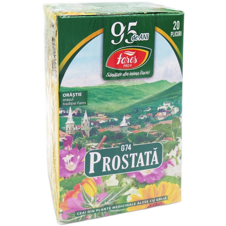 7 növényi tea a prosztata támogatására és a húgyúti kellemetlenségek csökkentésére 45+ éves férfiaknál, 20 tasak, Fares Bio Vital Laboratories