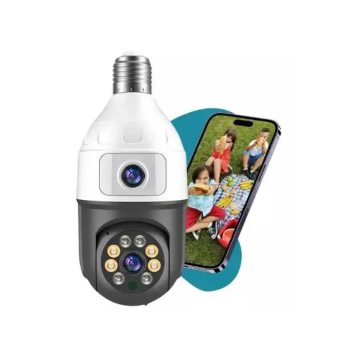 Camera de supraveghere video in bec GUN BALL IP44, 4MP, Senzor de miscare