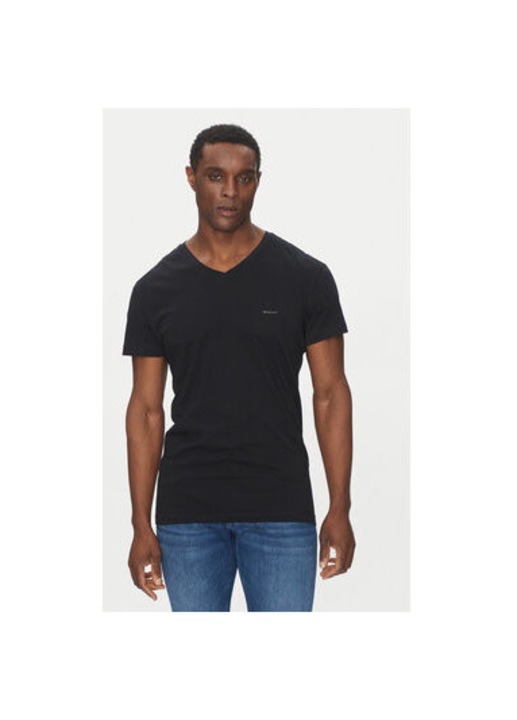 Set 2 tricouri barbati Gant, 900012018, Bumbac, Alb/Negru, M