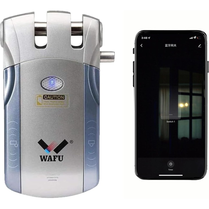 Incuietoare inteligenta pentru usa, securitate fara cheie, acces prin telecomanda