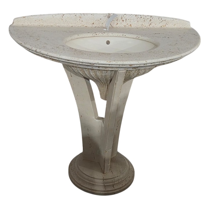 Lavoar APHRODITE din travertin natural, design neoclasic, 60x85cm