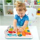 Монтесори маса и дъска, музикална играчка, BrainyBaby 2в1, LED лампа, Регулируем, Син