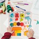 Монтесори маса и дъска, музикална играчка, BrainyBaby 2в1, LED лампа, Регулируем, Син