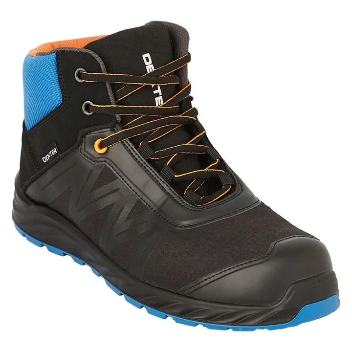 Bocanci de protecție Dexter, S3, talpă anti-perforare, negru/albastru, 40 EU