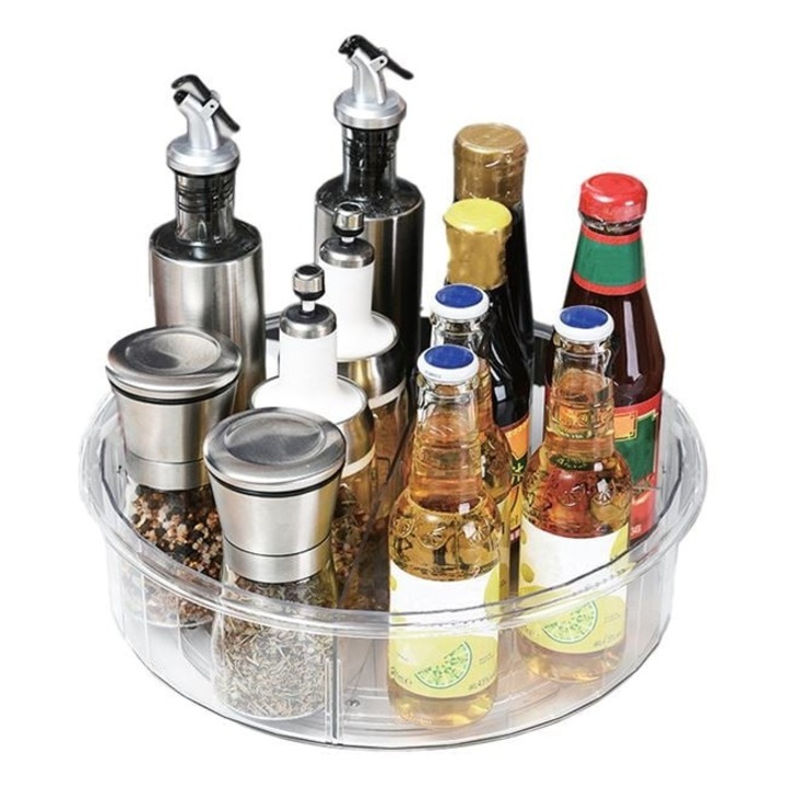 Organizator rotativ tip tava pentru frigider sau dulap rotatie 360 grade, Ø30x9cm, BREZIUM