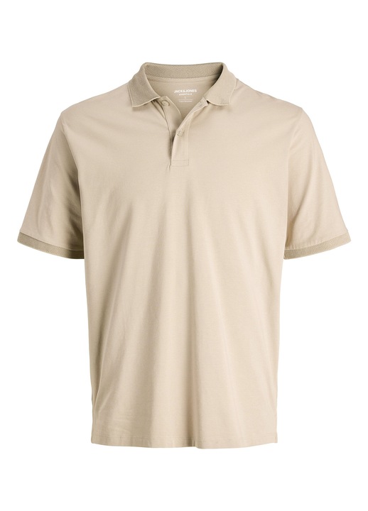 Jack Jones ferfi poloing, 12268227, Pamut, Bezs, Bézs