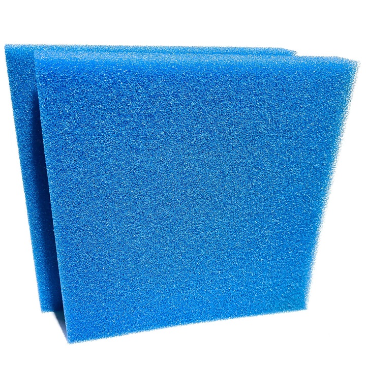 Burete filtru acvariu si burete filtru iaz Aqua Pro 20PPI 45x45x4, 5 cm, burete filtrant acvariu si burete filtrare iaz, burete acvariu lavabil, burete iaz albastru