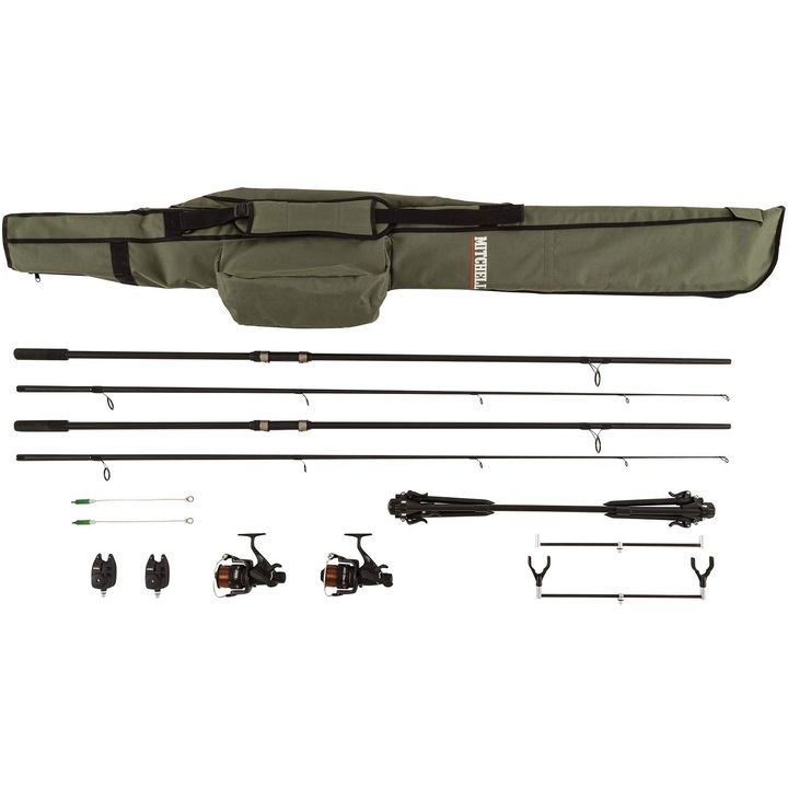 Set complet lansete și mulinete Mitchell GT Pro, pescuit crap, negru