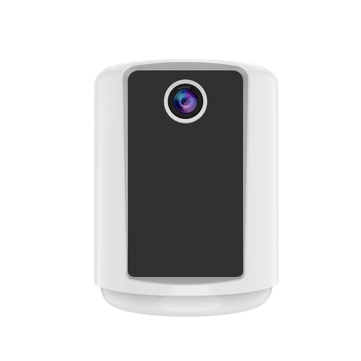 Camera de supraveghere interioara, 1080P, WIFI, 2 milioane de pixeli, apel video bidirectional, vedere nocturna in infrarosu, control prin aplicatie pentru telefonul mobil, functie de lumina nocturna, ceas desteptator, alb