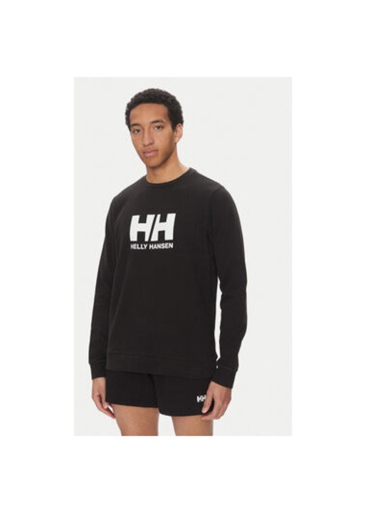 Helly Hansen férfi kapucnis pulóver, 30395, biopamut, sötétkék, Fekete
