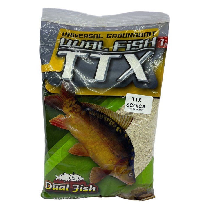 TTX csali zúzott szemcsék formájában horgászathoz, adalékanyagokkal, SHELL ízesítéssel, 1 kg, Dual Fish