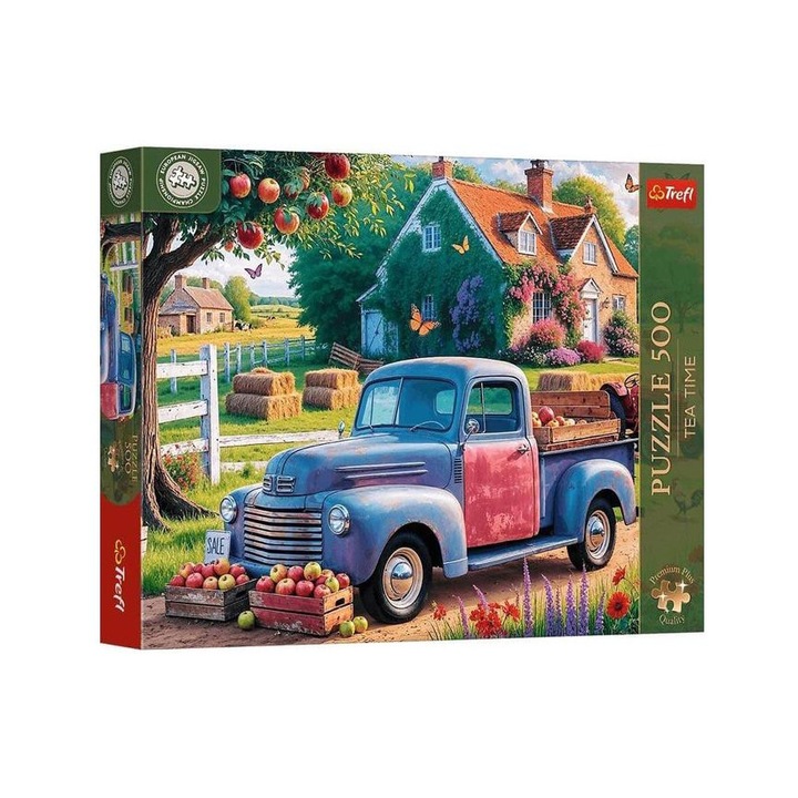 Puzzle trefl 500 premium plus tea time campionatul european masina fermierului