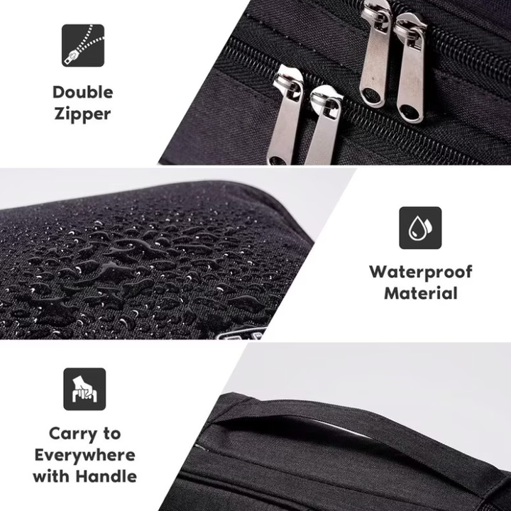 Organizator pentru depozitarea cablurilor cu doua niveluri, incarcatoarelor, unitatilor flash. Negru