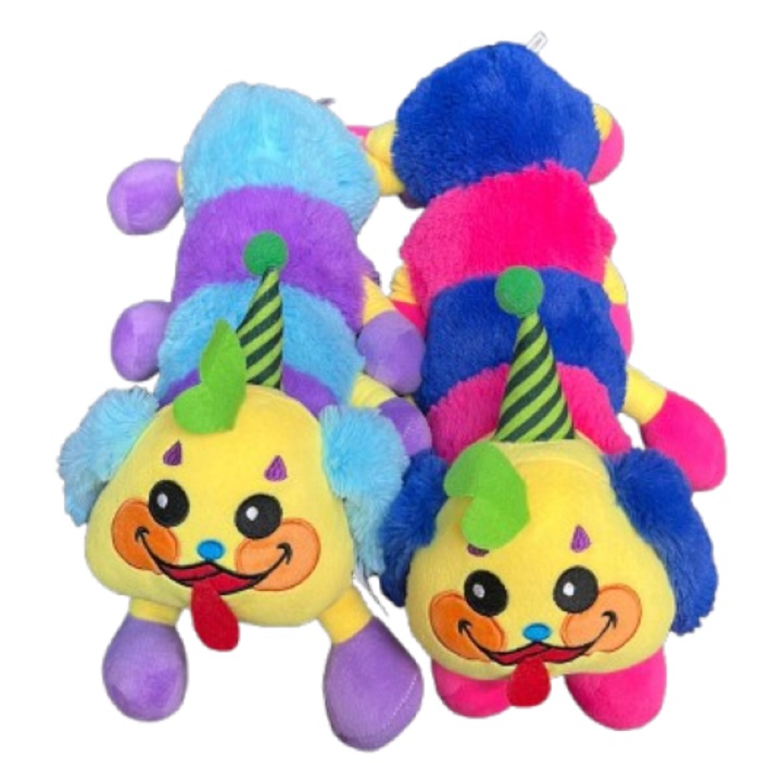 Set doua jucarii, de plus, omida curcubeu, 20x43 cm, Multicolor