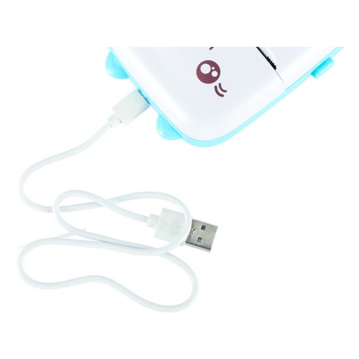 Мини преносим термопринтер с батерия, модел „синя котка“