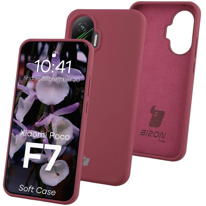 Husa Bizon Soft Case pentru Xiaomi POCO F7, Violet inchis