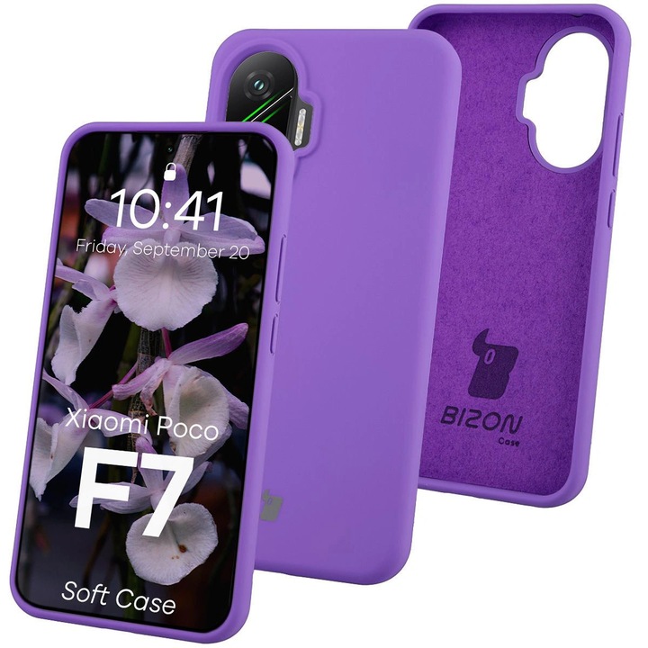 Husa Bizon Soft Case pentru Xiaomi POCO F7, Violet