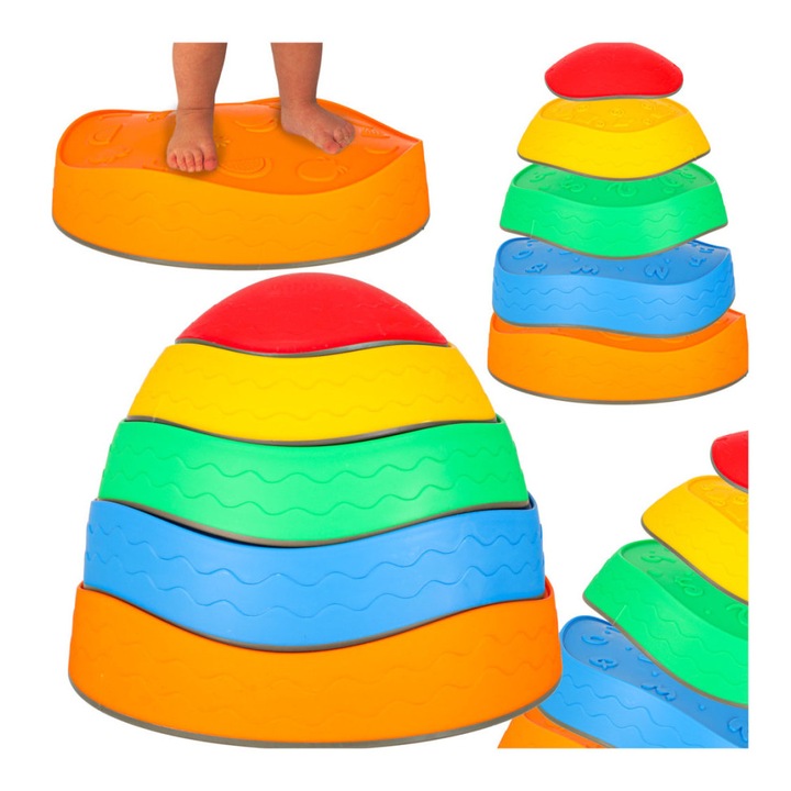 Set 5 pietre senzoriale pentru copii, echilibru ( sosea senzoriala)