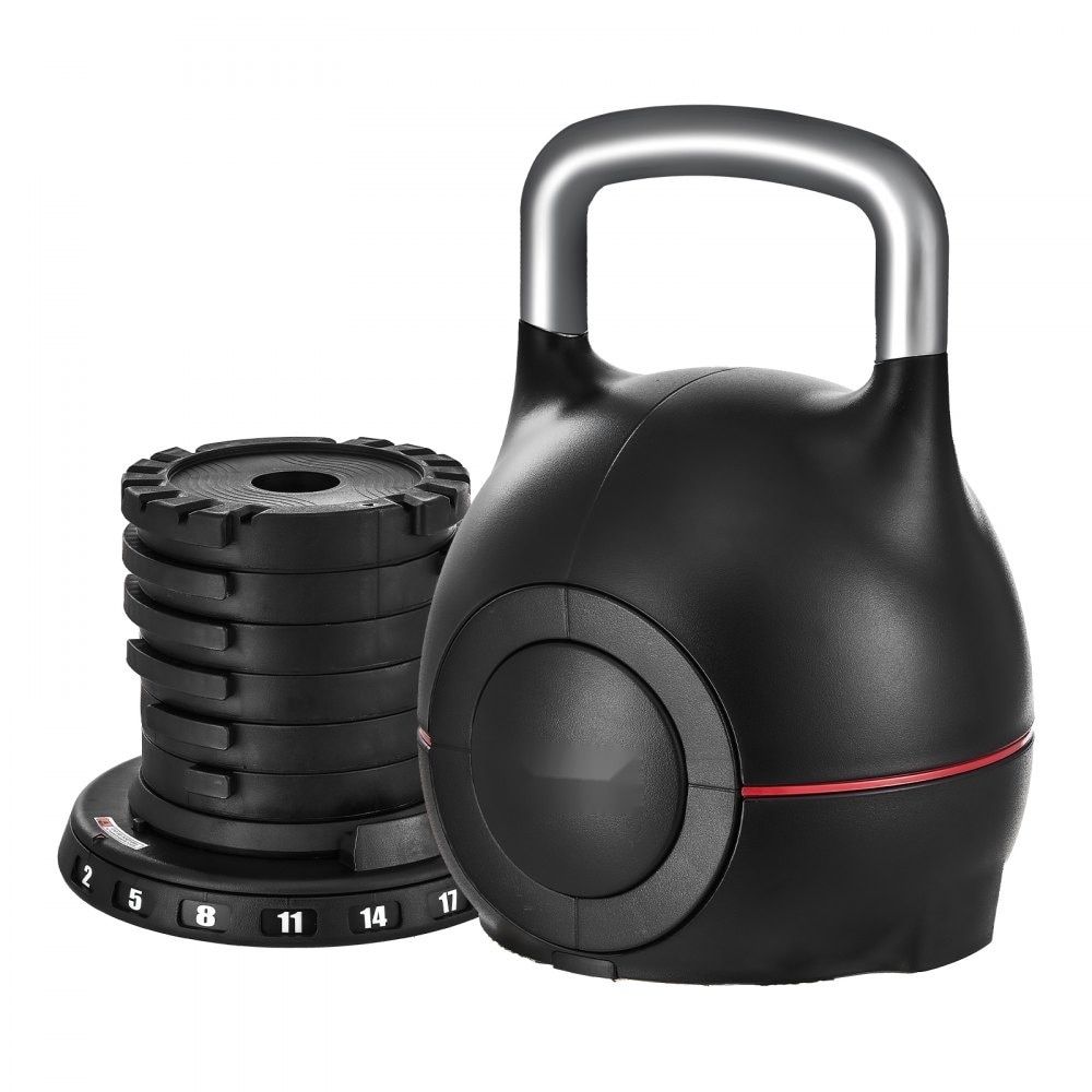Kettlebell Ajustabil, 7 Niveluri de Greutate, 2/5/8/11/14/17/20 kg