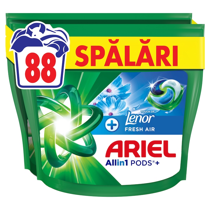 Detergent de rufe capsule Ariel Allin1 PODS+ Touch of Lenor Fresh Air, 88 Spalari