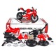 Ducati 1199 Panigale motorkerékpár modell, 1:12, piros, mozgó elemekkel, méretek 9x17x6cm