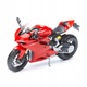 Ducati 1199 Panigale motorkerékpár modell, 1:12, piros, mozgó elemekkel, méretek 9x17x6cm